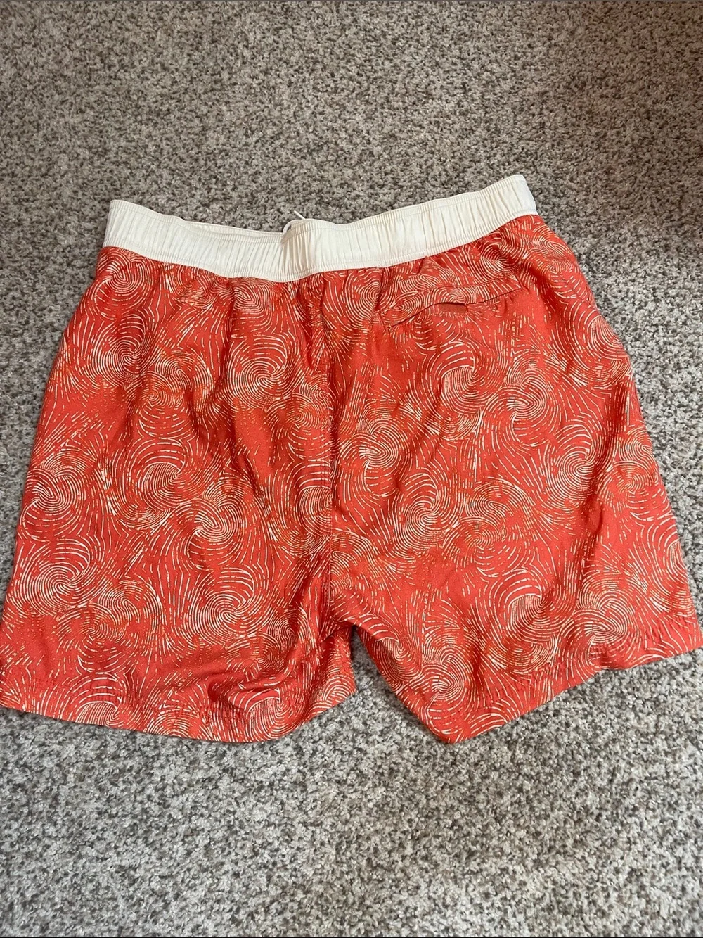 Nautica Orange Swirl Swim Shorts with White Waist